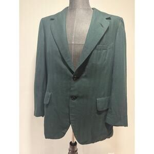 Oxxford Clothes Connolly's Cashmere Suit Jacket Dark Green Herringbone Sz 42 JL